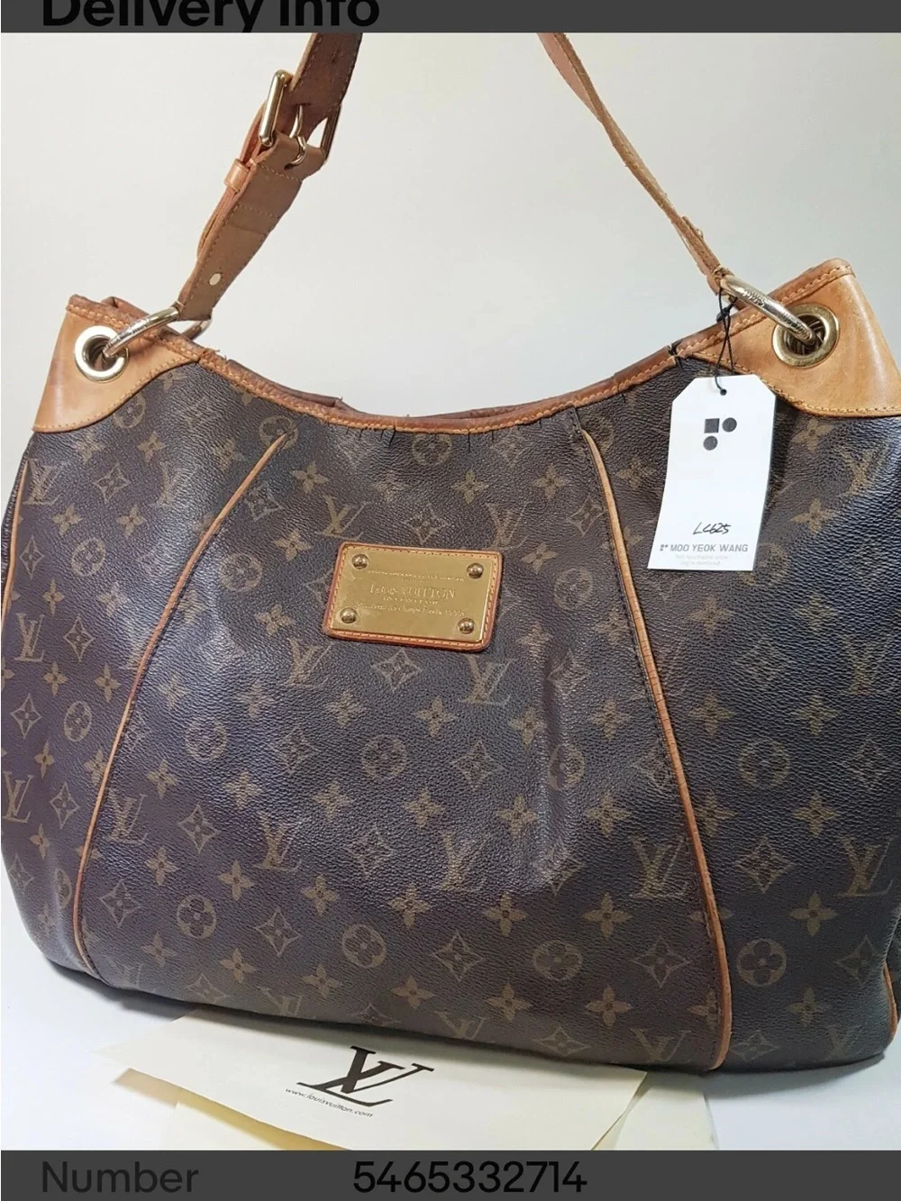 Louis Vuitton AUTHENTIC💯🌹GM Galleria Monogram Canvas Shoulder Bag with Tan Trim